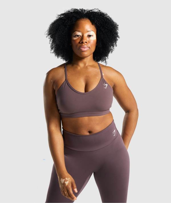 Damske Športové Podprsenky Gymshark V Neck Hnede | JA4875260